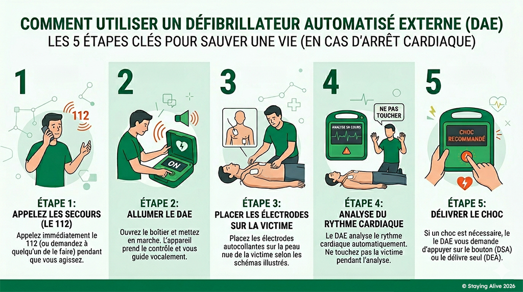 Comment utiliser un défibrillateur (DAE) ?